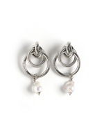Серьги "Triple pearl ring" Silver
