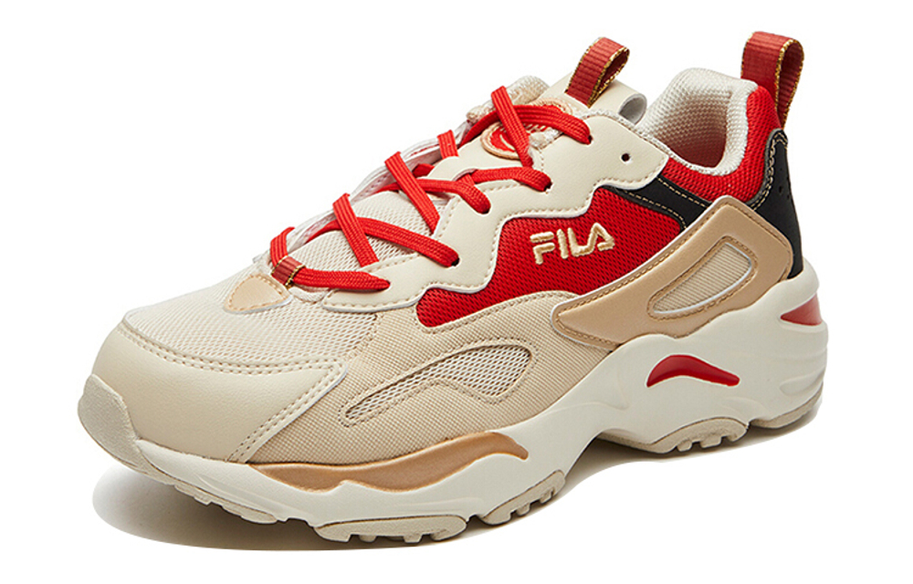 FILA Tracer fabric synthetic leather shock absorption, non-slip, wear-resistant, breathable, low-top daddy shoes