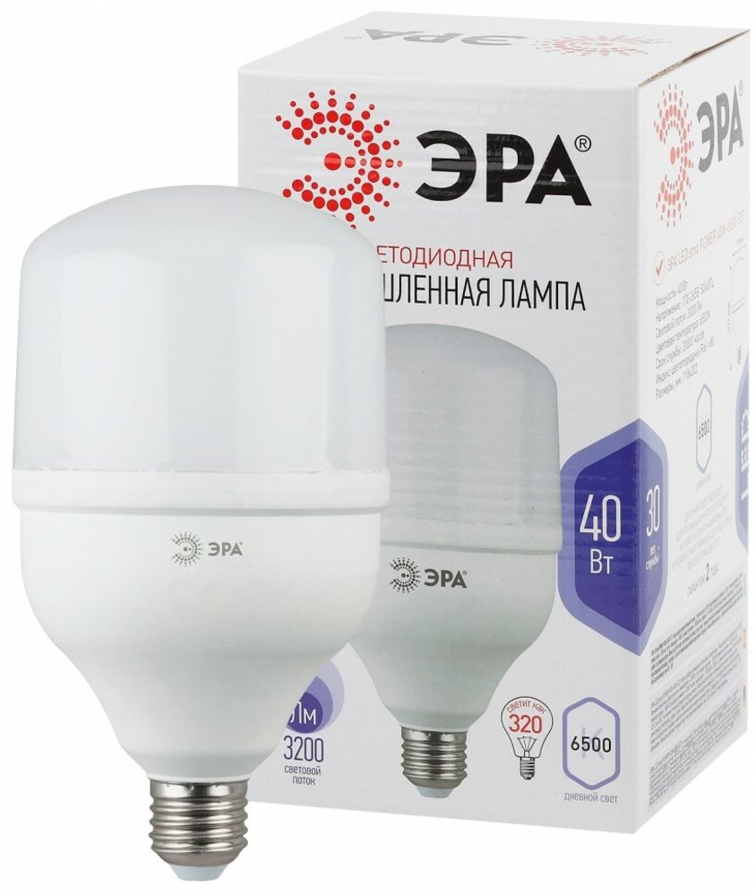 Лампа светодиодная  ЭРА STD LED POWER T120-40W-6500-E27 E27 / Е27 40Вт колокол Б0027006