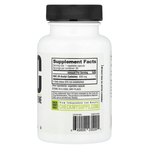 NutraBio, NAC, 600 мг, 90 растительных капсул