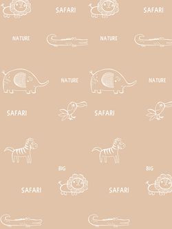 Постельное белье Сказка "SAFARI/Safari (компаньон)" 2-спальный Наволочка 50х70 см 2 шт Простынь на резинке 160х200 см Пододеяльник 175х215 см, перкаль