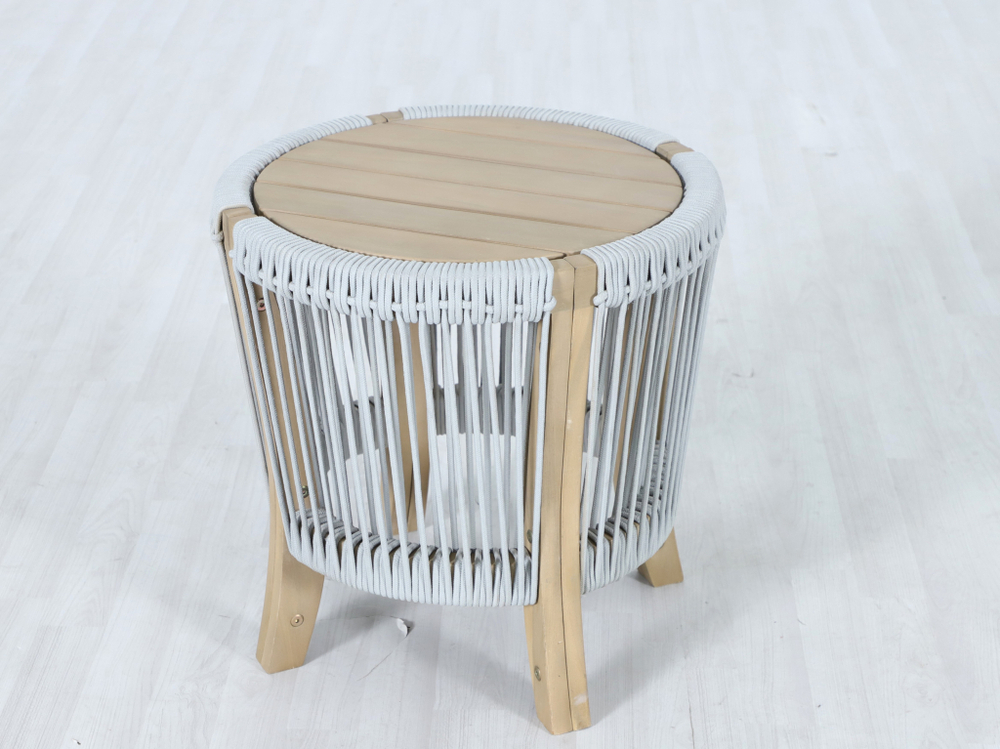 Комплект плетеной лаунж-мебели на 7 персон Tagliamento Veneto, светлый тик, серый