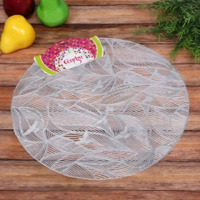 Салфетка плетеная 38см «Птицы» серебро