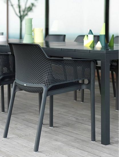 Стол пластиковый раздвижной Rio 140 Extensibile антрацит Nardi Италия