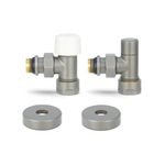 Комплект угловых радиаторных клапанов Varmega VMDV10 серый - 3/4" x 1/2" (НР/НР-американка, PN10, Tmax 110°C, O-ring)