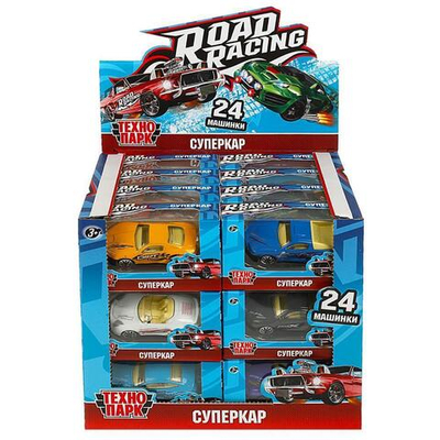 Модель ин. мет. "Road Racing Суперкар" 7,5см. в ассорт. коробка RR-7-65163-R (Технопарк)