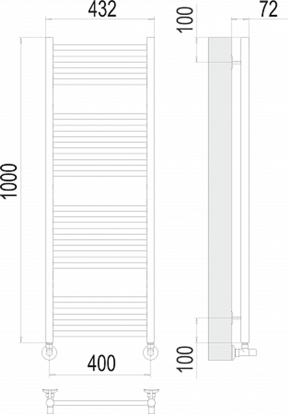 Полотенцесушитель водяной Terminus Аврора П20 400х1000