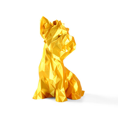 Статуэтка собаки породы Йорк (York dog) полигональная 160мм, 3D печать, золотой