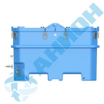 Изотермический контейнер 1200 л для перевозки живой рыбы с пластиковым люком, со сливом g2" Анион 1200 л. горизонтальный (1900x1150x1130см;синий) - арт.559498