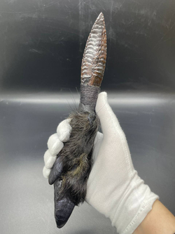 Обсидиановый нож с рукоятью копыта вепря 25 см