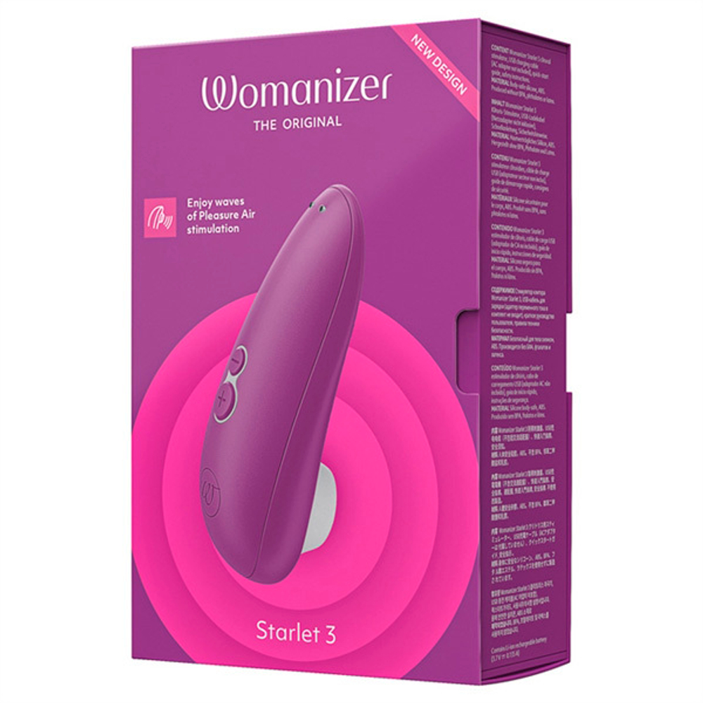 Фиолетовый бесконтактный клиторальный стимулятор 11,7см Womanizer Starlet 3 Violet WZ231SG4