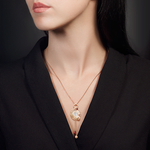 Подвеска «Импульс» из комбинированного золота с гранатами и аметистом