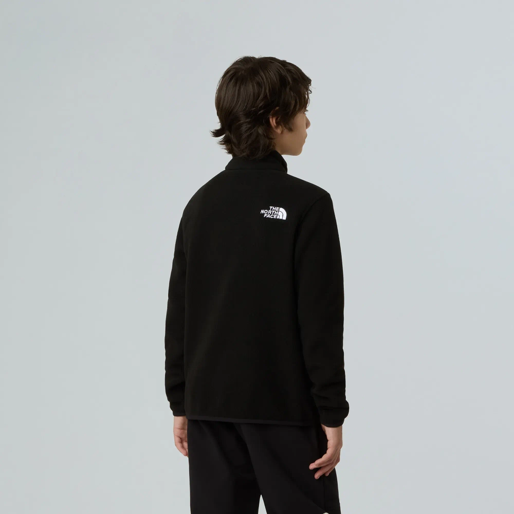 Детская флисовая кофта The North Face Teen Glacier 1/4 Zip чёрная