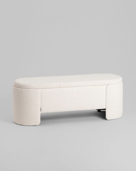 Банкетка Taks с местом для хранения букле белый