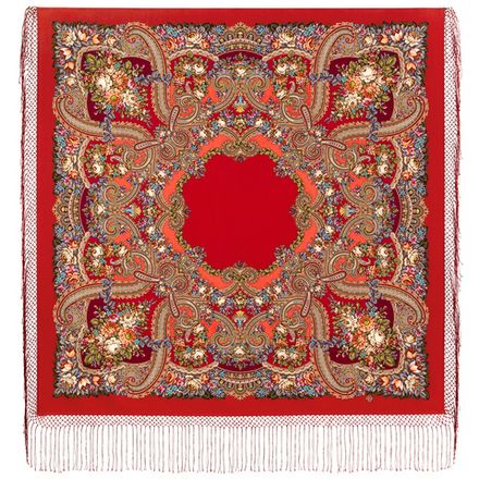 Павловопосадский платок Небесный 391-5