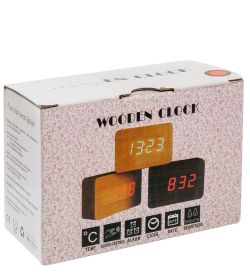 ЯЛ-07-05/ 5 Часы электронные сред. (чёрное дерево с красной подсветкой)