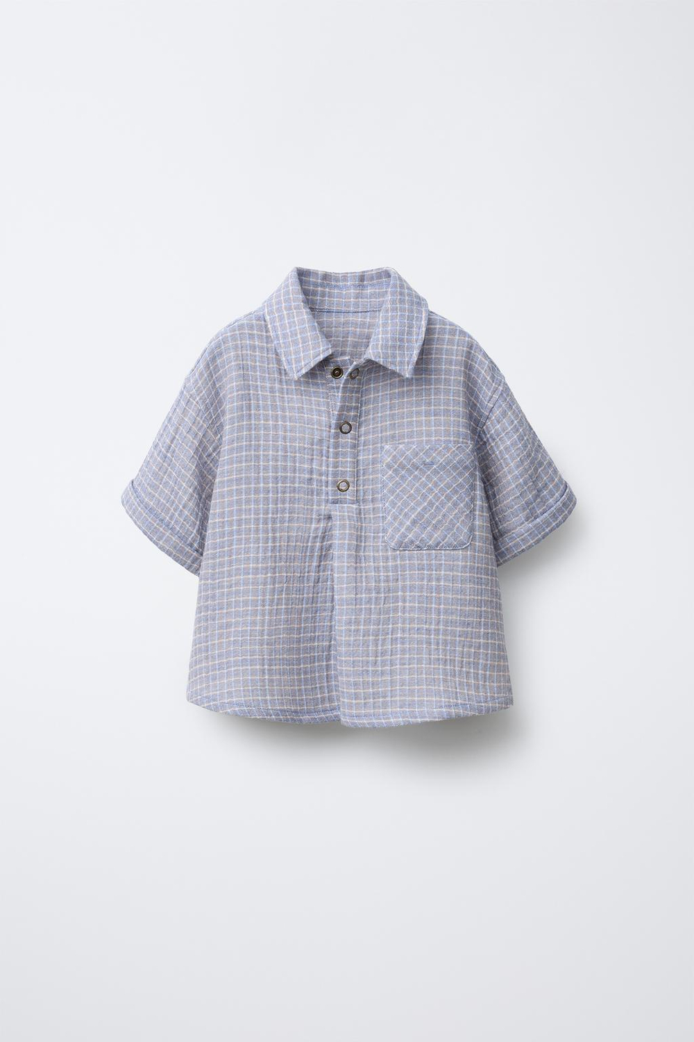 ZARA РУБАШКА В КЛЕТКУ, СИНИЙ