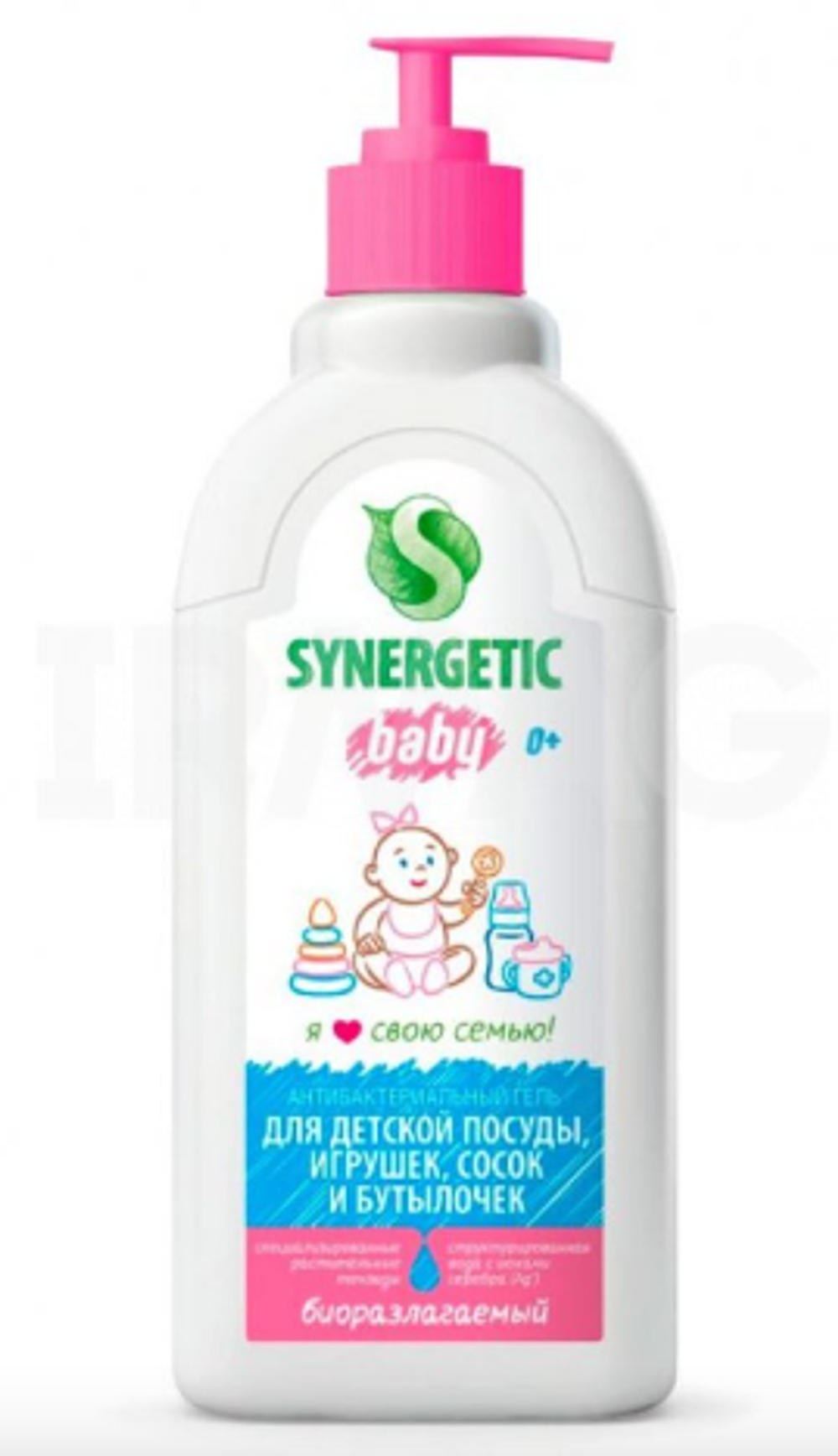 Synergetic Средство д/мытья ДЕТСКИХ посуды и Игрушек 500мл *7*14*
