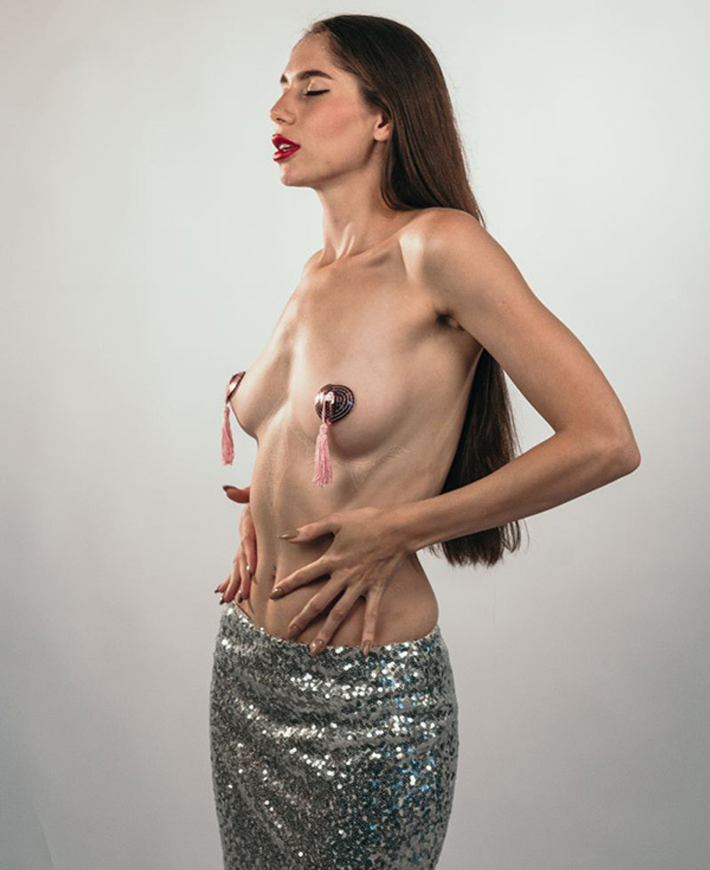 Розовые пэстисы-сердечки с кисточками Lola Pasties Burlesque Gipsy Pink 3634-03lola