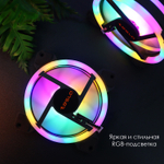 Вентилятор TESLA RGB120-LD, 120мм, 1200rpm, 3-pin+Molex, белый/RGB, 38CFM, 21дБ, антивибропрокладки (TSL-120-LD)