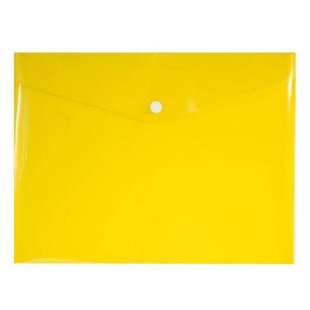 Пласт. конверт inФОРМАТ А5+ на кнопке пластик 180 мкм желт.