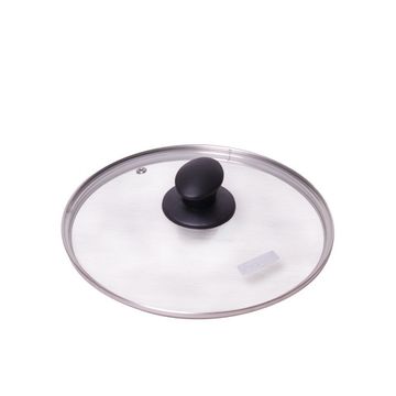 Крышка 22 см. стеклянная универсальная Kamille КМ-0642L с металлическим ободком