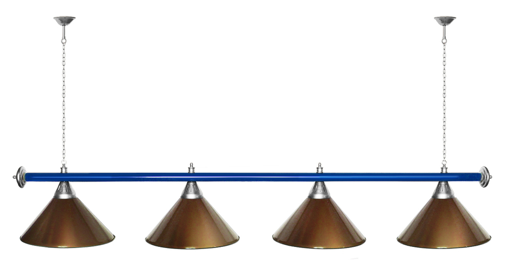 Лампа STARTBILLIARDS 4 пл. (плафоны зеленые,штанга зеленая,фурнитура золото)