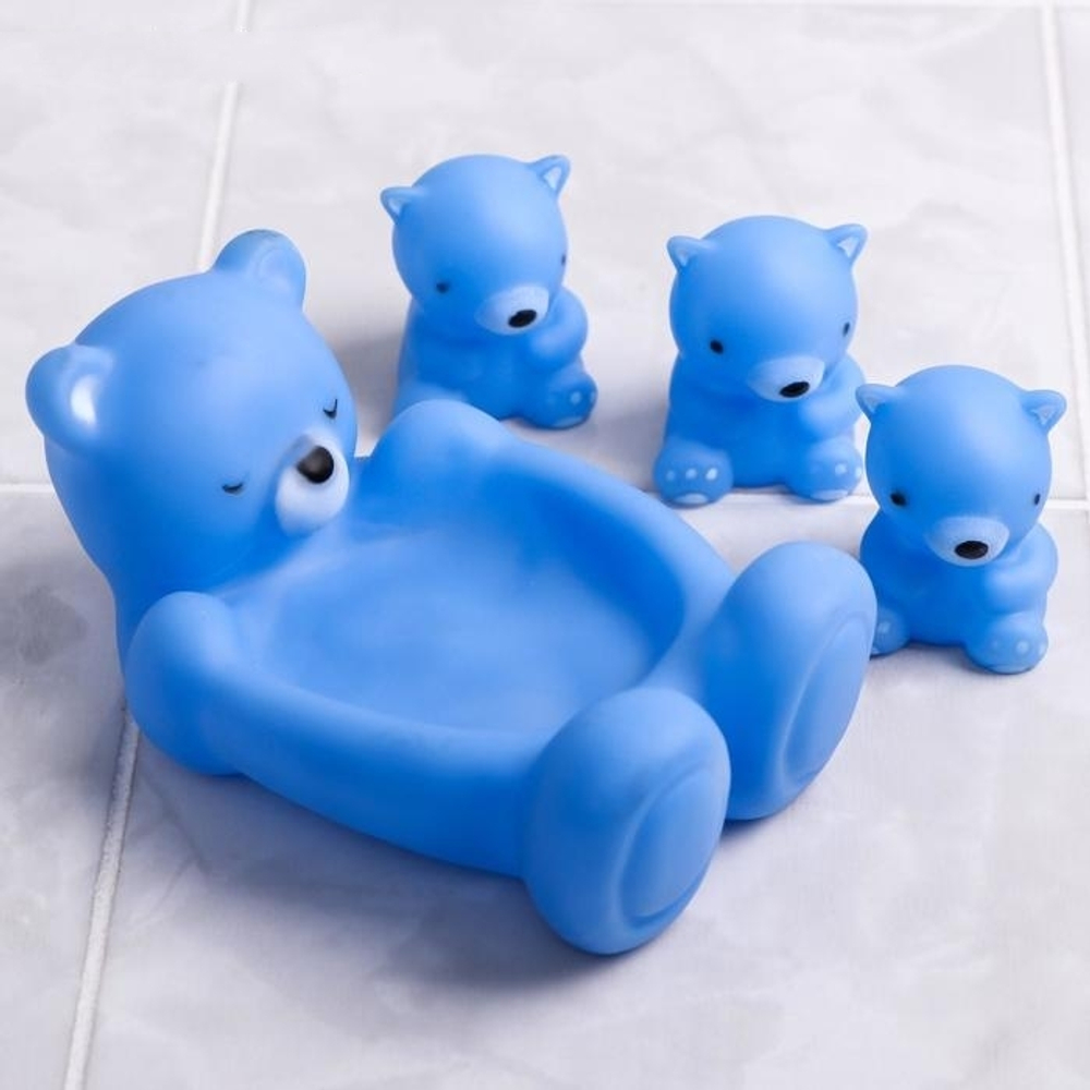 2300085 Набор для ванной «Мишки»: мыльница, игрушки 3 шт, цвет МИКС