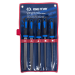 KING TONY (1005GQ) Набор напильников 200 мм, двухкомпонентные рукоятки, 5 предметов