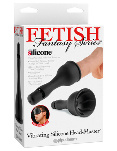 Насадка на головку с вибрацией и сосущим эффектом Vibrating Silicone Head-Master (10 режимов ) (Цвет: черный)