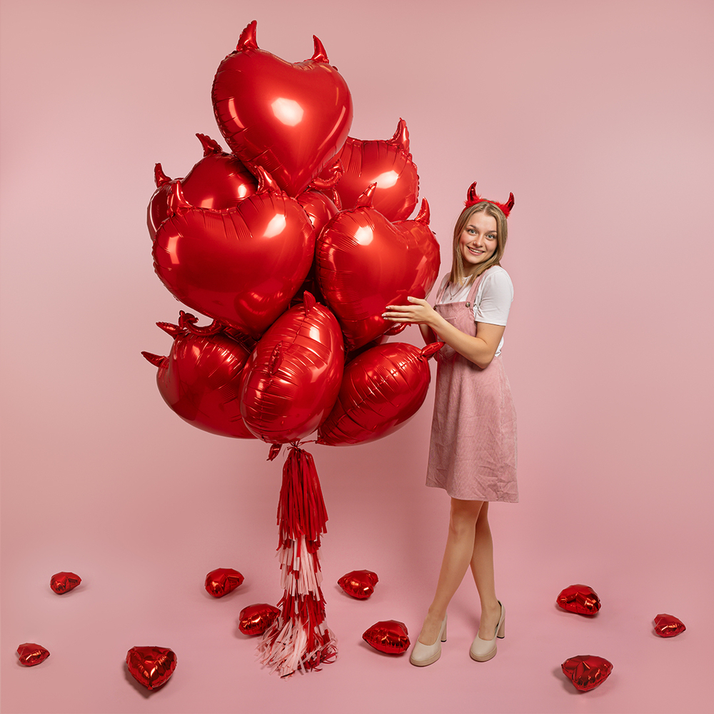 Сердце 30"/76см , Чертенок, Красный в уп. Fl