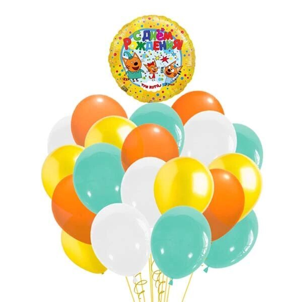 Композиция воздушных шаров "Три кота"