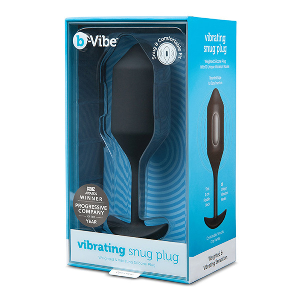 Черная пробка для ношения с вибрацией 15см b-Vibe Vibrating Snug Plug 4 BV-015-BLK