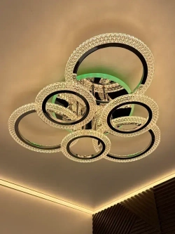 Люстра потолочная с RGB подсветкой и пультом для всех видов потолков, 115Вт