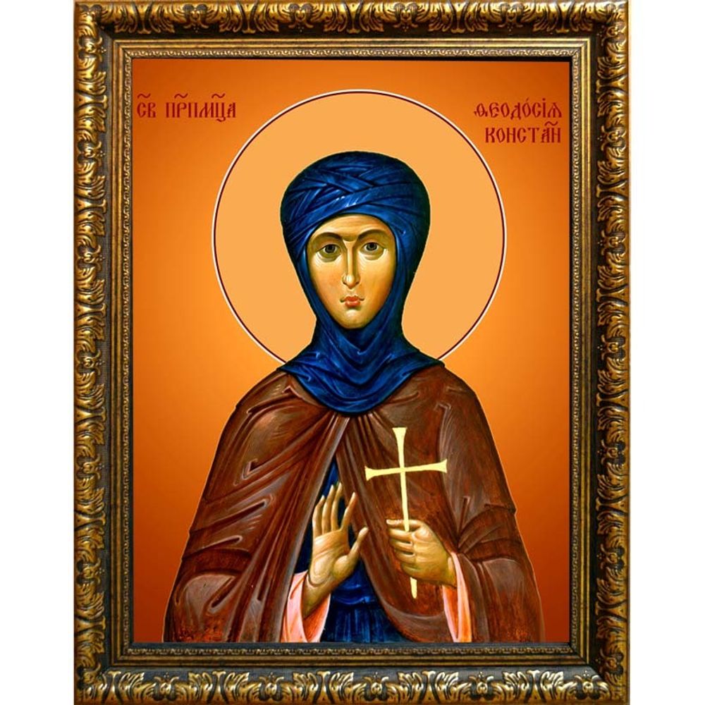 Феодосия Константинопольская преподобномученица, дева. Икона на холсте.