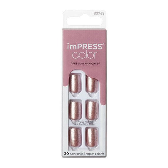 Self-adhesive nails imPRESS Color Paralyzed Pink 30 pcs