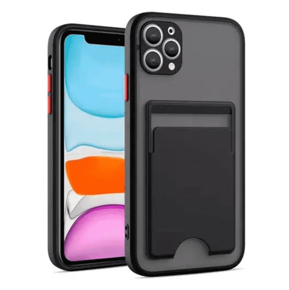 Силиконовая накладки для IPhone Protective с карманом для карт в ассортименте