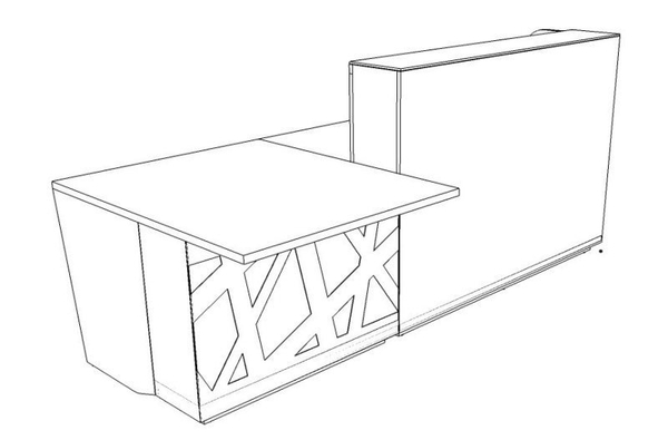 Стойка ресепшн с низким модулем, без орнамента с LED подсветкой