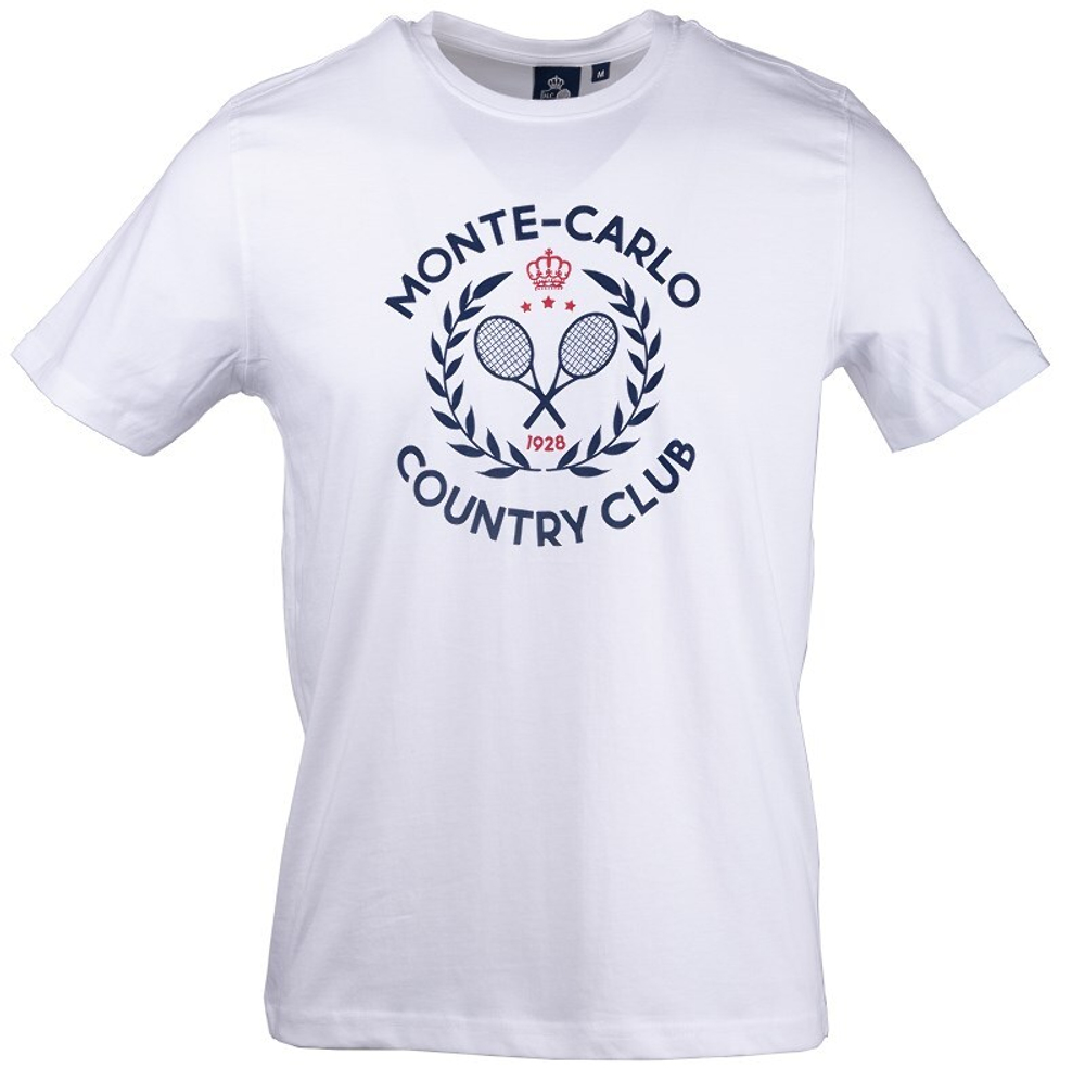 Мужская теннисная футболка Monte-Carlo Country Club Silkscreen Print T-Shirt - white