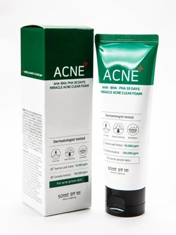 Some By Mi очищающая пенка AHA-BHA-PHA 30 days miracle acne, 100 мл, 120 г