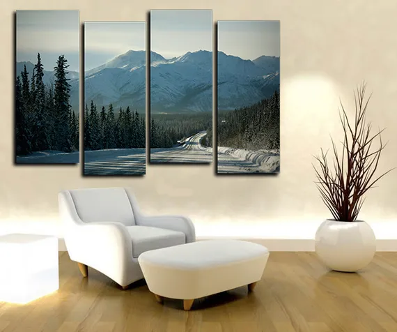 Модульная картина "Заснеженные горы"