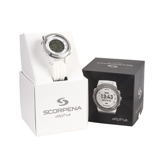 Компьютер для подводной охоты и фридайвинга Scorpena Alpha белый