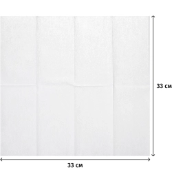 Салфетки бумажные Protissue 1-слойные 33x33 см белые (100 листов в пачке, сложение 1/8)