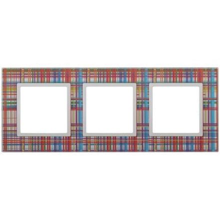 Рамка 3-м 14-5103-00 стекло Elegance прозрачный+бел. ЭРА Б0034505