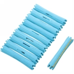 Бигуди пластмассовые-коклюшки 10шт d-1.6см «KUDRI», цвет голубой, (прозрачный пакет с подвесом)