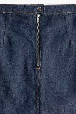 H&M МИНИ-ЮБКА С ВЫРЕЗОМ, ТЕМНО-СИНИЙ