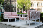 Диван пластиковый с подушками Nardi Komodo 2, белый, розовый