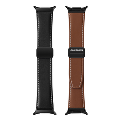 Ремешок из натуральной кожи черного цвета от Dux Ducis для смарт часов Samsung Watch Ultra 47мм, серия YA Series