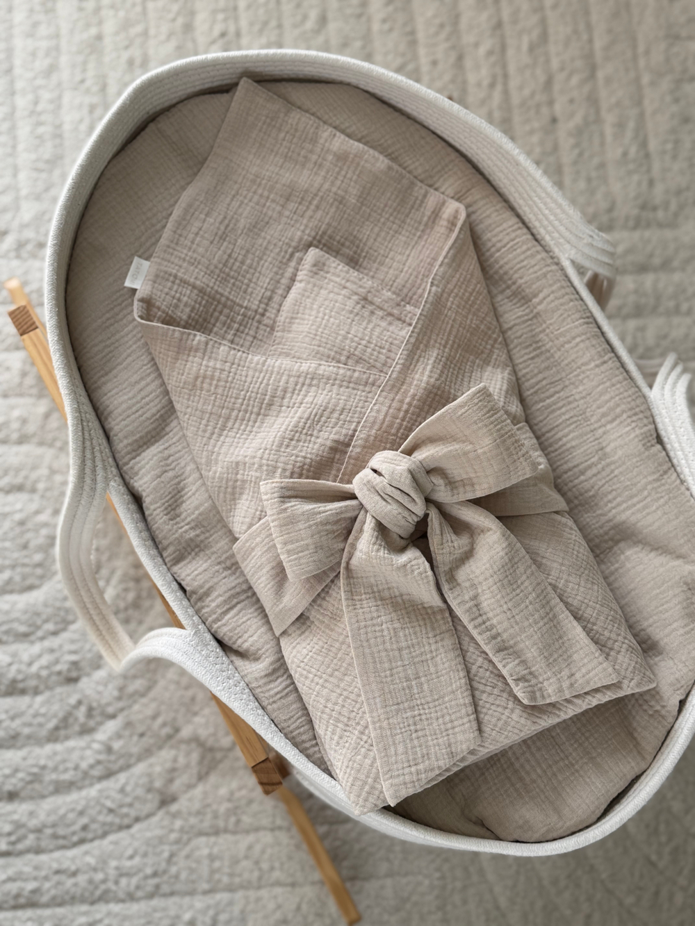 Плед из муслина без декора, Бежевый