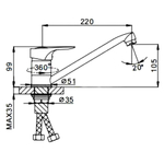 Смеситель для кухни, Frap, с картриджем, бел, F4928-12